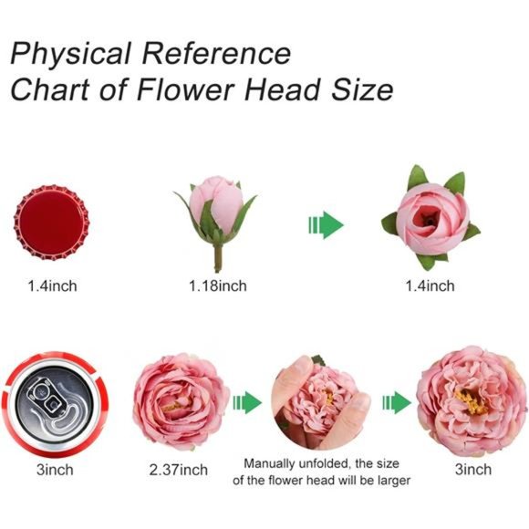 Artificial Peonies Silk Flowers, Pink Faux Peony Bouquet 4 Bundles Florals - Picture 6 of 6